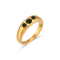 Stainless Steel Finger Ring, 304 Stainless Steel, Vacuum Ion Plating gold, 6mm, US Ring 