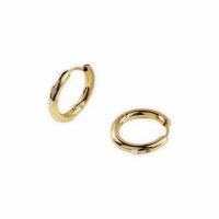 Brass Huggie Hoop Earring, plated, for woman & with rhinestone 20mm 