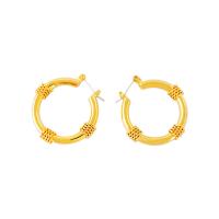 Brass Hoop Earring, Donut, plated, fashion jewelry & for woman 27mm 