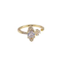 Cubic Zirconia Micro Pave Brass Finger Ring, plated, adjustable & micro pave cubic zirconia & for woman US Ring 