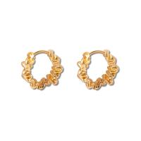 Brass Huggie Hoop Earring, 18K gold plated, fashion jewelry & for woman & hollow 