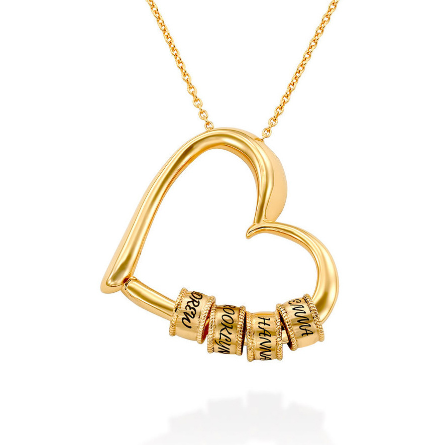 304 Stainless Steel Necklace, with 1.97inch extender chain, Heart, 18K gold plated, Each custom text must be less than 10 letters & Mother Day Jewelry & for woman, more colors for choice, Length:Approx 17.72 Inch, Sold By PC