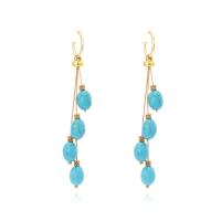 Turquoise Zinc Alloy Earring, with Synthetic Turquoise, fashion jewelry & for woman 