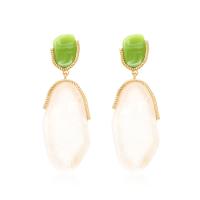 Resin Zinc Alloy Earring, with Resin, epoxy gel, fashion jewelry & for woman 