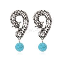 Turquoise Zinc Alloy Earring, with turquoise, fashion jewelry & for woman & hollow 