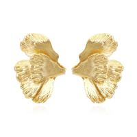 Zinc Alloy Stud Earring, Carved, fashion jewelry & for woman, golden 