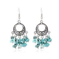 Turquoise Zinc Alloy Earring, with turquoise, handmade, fashion jewelry & for woman 