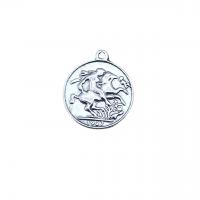 Zinc Alloy Jewelry Pendants, Flat Round, antique silver color plated, vintage & DIY & double-sided Approx 