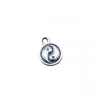 Zinc Alloy Jewelry Pendants, Flat Round, antique silver color plated, vintage & DIY Approx 