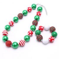 Acrylic Children Jewelry Sets, with Zinc Alloy, with 2.36inch extender chain, Christmas Design & Girl & fashion jewelry 20mm Approx 15.74 Inch 