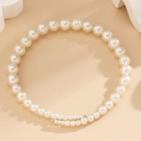 Collar de perlas de plástico, metal, con Perlas plásticas, con 2.7inch extender cadena, Joyería & diferentes estilos para la opción & para mujer, longitud:aproximado 13.8uff0c5.1 Inch, Vendido por UD