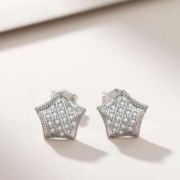 Zircon cubique (CZ) Stud Earring, alliage de zinc, étoile, bijoux de mode & pavé de micro zircon & pour femme, 8*8mm, Vendu par paire