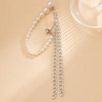 Fashion Fringe Earrings, Aluminum, with Plastic Pearl, plated, fashion jewelry & for woman 18cm 