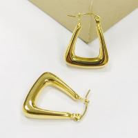 Stainless Steel Leverback Earring, 304 Stainless Steel, 18K gold plated, fashion jewelry & polished & for woman, golden 