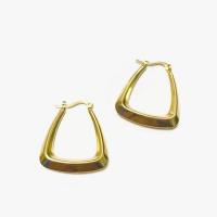Edelstahl Baumeln Ohrring, 304 Edelstahl, 18K vergoldet, Modeschmuck & für Frau, goldfarben, 30x32mm, verkauft von Paar