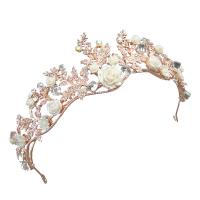 Bridal Tiaras, Zinc Alloy, with Crystal, rose gold color plated, fashion jewelry & for woman & with rhinestone, rose gold color 