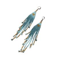 Glass Seed Beads Earring, Glass Beads, with Zinc Alloy, silver color plated, Bohemian style & for woman 