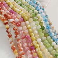Gefärbte Jade Perlen, rund, DIY, keine, 8mm, ca. 45PCs/Strang, verkauft von Strang