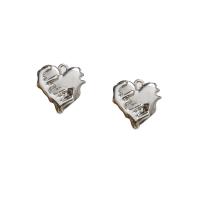 Colgantes de Aleación de Zinc en Forma de Corazón, chapado en color de plata, Bricolaje, 19x18mm, Vendido por UD