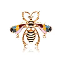 Zinc Alloy Jewelry Brooch, Bee, Vacuum Ion Plating, enamel, multi-colored 