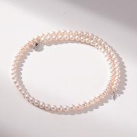 Collier de perles d'eau douce naturelles, perle d'eau douce cultivée, fait à la main, bijoux de mode & pour femme, blanc, 6-7mm Environ 40 cm, Vendu par PC
