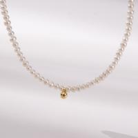 Ожерелье из пресноводных жемчуг на латунной цепочке, Пресноводные жемчуги, с Латунь, ювелирные изделия моды & Женский, белый, длина:Приблизительно 40 см, продается PC