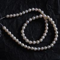 Naturales agua dulce perlas sueltas, Perlas cultivadas de agua dulce, Bricolaje, Blanco, 5mm, longitud:aproximado 37 cm, Vendido por Sarta