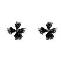 Resin Zinc Alloy Earring, with Resin, Flower, high quality plated, fashion jewelry & for woman, black 