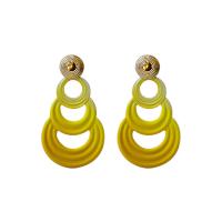 Zinc Alloy Drop Earring, gold color plated, fashion jewelry & for woman & hollow 