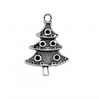 Zinc Alloy Christmas Pendants, Christmas Tree, antique silver color plated, vintage & DIY Approx 