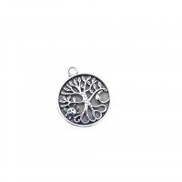 Zinc Alloy Tag Charm, Tree, antique silver color plated, vintage & DIY & hollow Approx 