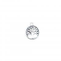 Zinc Alloy Tag Charm, Flat Round, antique silver color plated, vintage & DIY & hollow Approx 