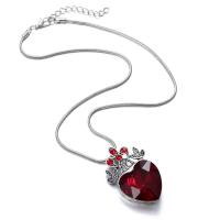 Crystal Zinc Alloy Necklace, with Crystal, with 2.36inch extender chain, Heart, fashion jewelry & for woman, 30*50mm Approx 17.71 Inch 