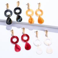 Acrylic Drop Earring, Plank, with Zinc Alloy, fashion jewelry & for woman 