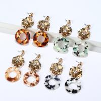 Acrylic Drop Earring, Plank, with Zinc Alloy, fashion jewelry & for woman & with rhinestone 