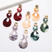 Boucle d'oreille de goutte acrylique, planche, avec alliage de zinc, bijoux de mode & pour femme, plus de couleurs à choisir Vendu par paire