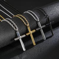 Stainless Steel Jewelry Necklace, 316L Stainless Steel, Cross, plated, fashion jewelry & for man Approx 23.62 Inch 