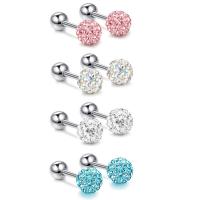 Stainless Steel Ear Piercing Jewelry, 304 Stainless Steel & for woman & with rhinestone [