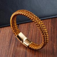 Nylon Cord Bracelets, with 304 Stainless Steel, Vacuum Ion Plating, Unisex, golden Approx 21 cm [