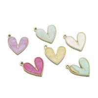 Латунные подвески-сердце, Латунь, с Акрил, Сердце, вакуумное ионное покрытие, DIY, Много цветов для выбора продается PC