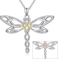 Zinc Alloy Necklace, Dragonfly, plated, for woman & hollow Approx 17.7 Inch 
