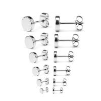 Titanium Steel Earrings, Round, Vacuum Ion Plating, Unisex [