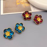 Lampwork Drop Earring, Brass, with Lampwork, Flower, 18K gold plated, fashion jewelry & for woman 