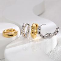 Brass Huggie Hoop Earring, real gold plated, fashion jewelry & for woman [