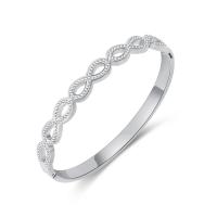 Stainless Steel Bangle, 304 Stainless Steel, fashion jewelry & micro pave cubic zirconia & for woman, original color, 7mm Approx 6.69 Inch 
