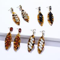 Zinc Alloy Rhinestone Drop Earring, Acetate, with Zinc Alloy, gold color plated, fashion jewelry & for woman & with rhinestone 