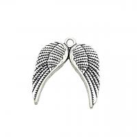 Wing Shaped Zinc Alloy Pendants, antique silver color plated, vintage & DIY Approx 