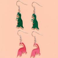 Resin Drop Earring, with Zinc Alloy, Dinosaur, handmade, fashion jewelry & for woman 10*45mm, Approx 