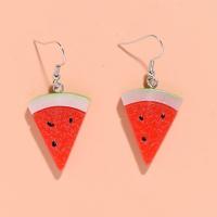 Resin Drop Earring, with Zinc Alloy, Watermelon, handmade, fashion jewelry & for woman, 50mm,24*28mm, Approx 