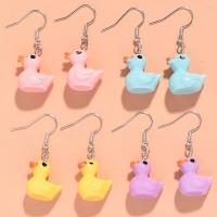 Resin Drop Earring, with Zinc Alloy, Duck, handmade, fashion jewelry & for woman 15*40mm, Approx 